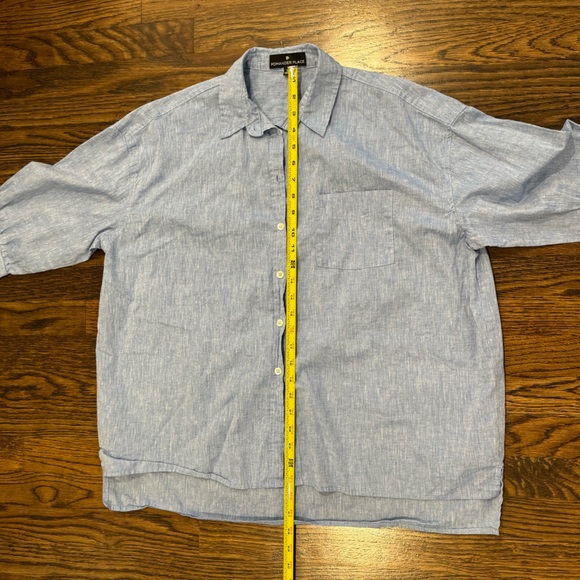 Tuckernuck Pomander Place L Blue Linen Button Down Shirt - Picture 7 of 7